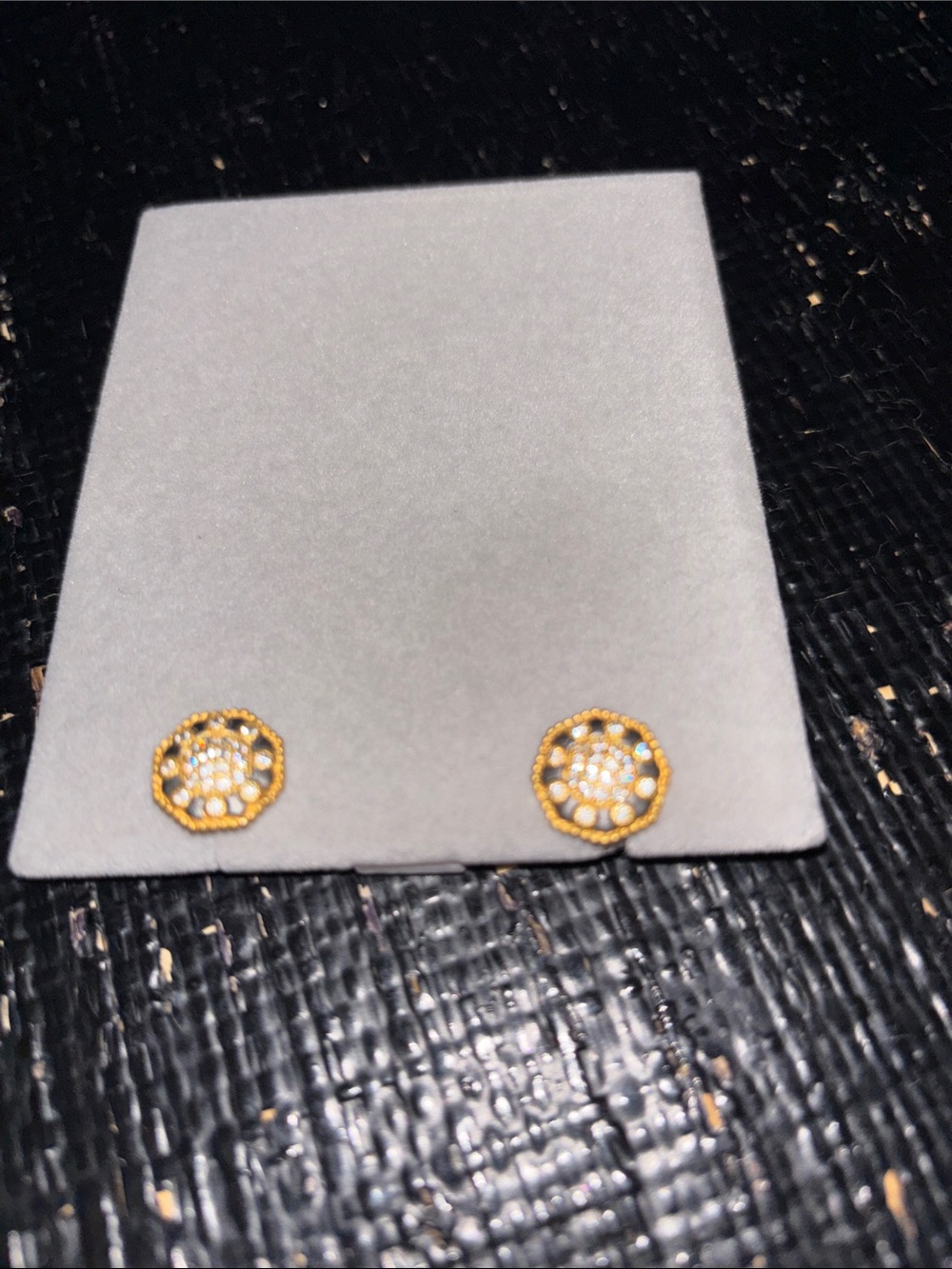 Gold Crystal Floral Cluster Stud Earrings - Women's Jewelry